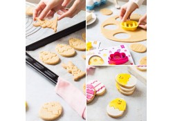 Conjunto cortadores para pastelaria pintainho e ovo Páscoa