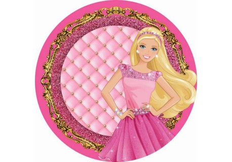 Disco de pasta açúcar para bolos personalizado Barbie