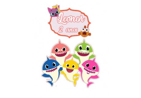 Topper para bolo Baby Shark personalizado