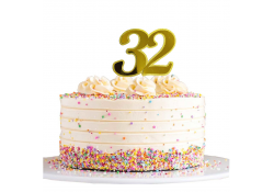 Topper para bolos Aniversário 30 a 39 glitter dourado