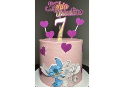 Topper para bolos Stitch e Angel personalizado