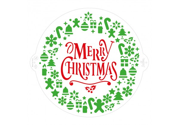 Stencil decorativo para bolos - Merry Christmas