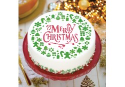 Stencil decorativo para bolos - Merry Christmas