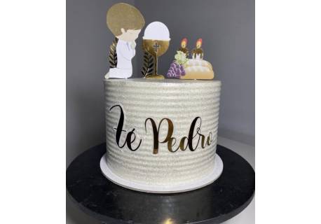 Topper para bolos comunhão personalizado