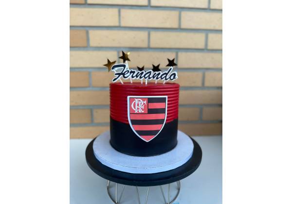 Topper para bolos Flamengo personalizado