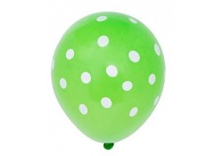 BALÃO LATEX  VERDE   BOLINHAS BRANCA